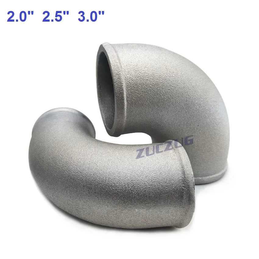 Fekuar Universal 2 Inch 90 Degree Elbow Pipe Aluminum Cast Silver for Turbo Intercoolers Turbo Outlet 2 