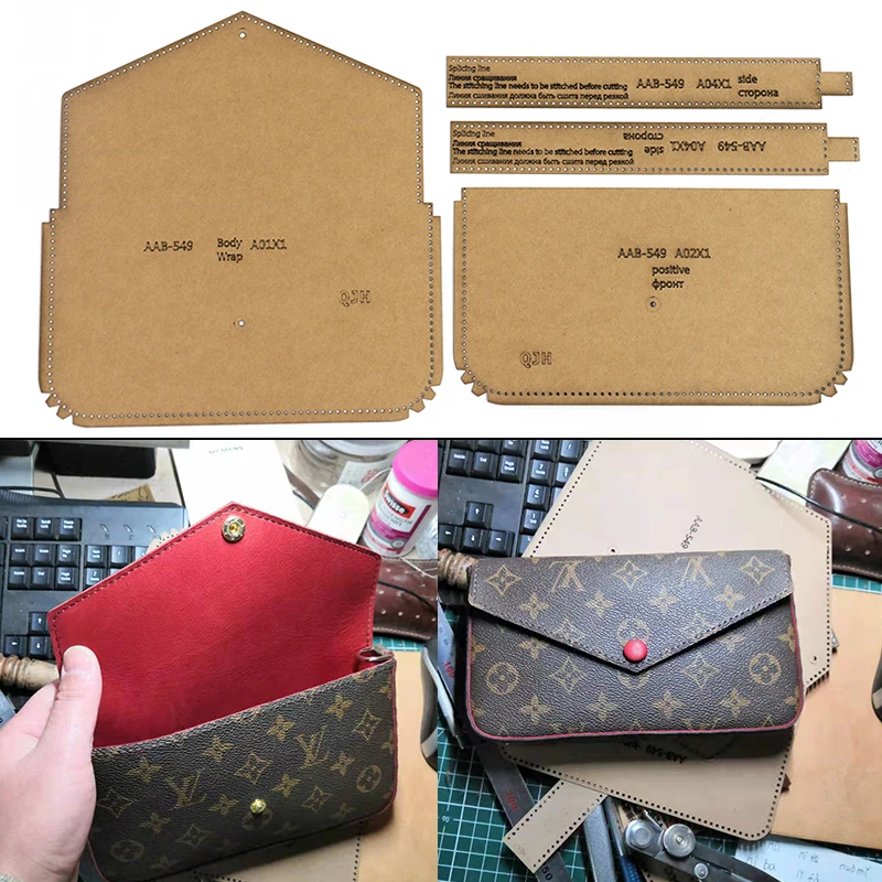 DIY ручной работы дамы сумки через плечо сумка карты посылка бумажник крафт-бумага шаблон ручной работы Кожа ремесло сумка темплат