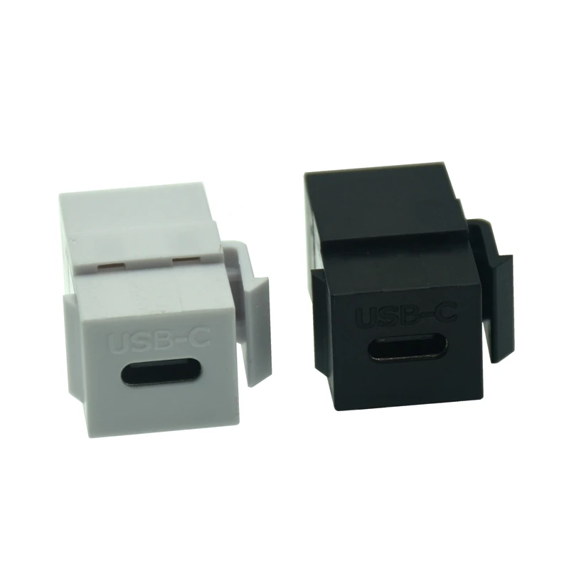 AAOTOKK 3.1 USB C Keystone Jack Adattatore per Chiave di Volta Tipo-C USB 3.1 Femmina a Femmina Inserto Keystone Adattatore per Accoppiatore per Pannello di Uscita Piastra a Muro(Nero/2 Pezzi