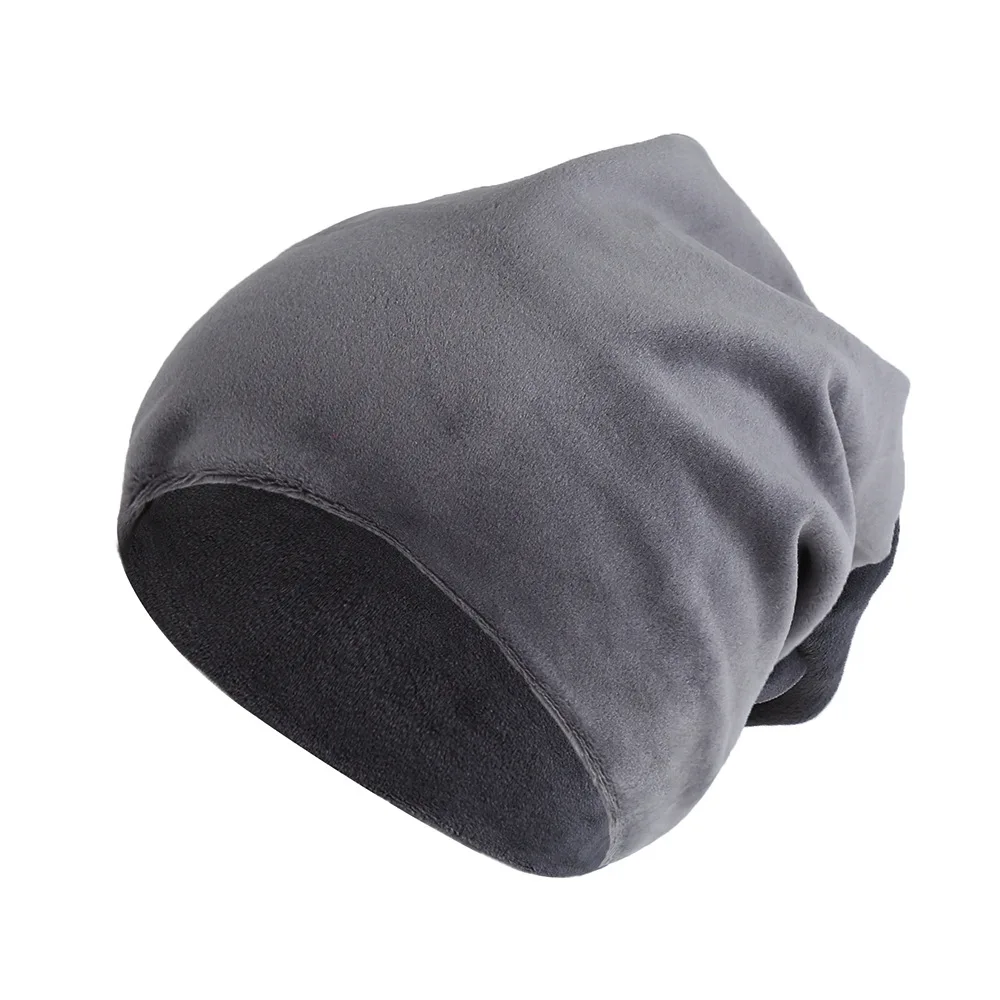 Унисекс, женская и Мужская бархатная шапка Skullies s для женщин, Зимняя Теплая Лыжная сутулящаяся шапка, шапка бини большого размера