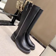 Быстрая ; коллекция года; сезон осень-зима; высокие сапоги; женские сапоги из натуральной кожи с круглым носком на молнии