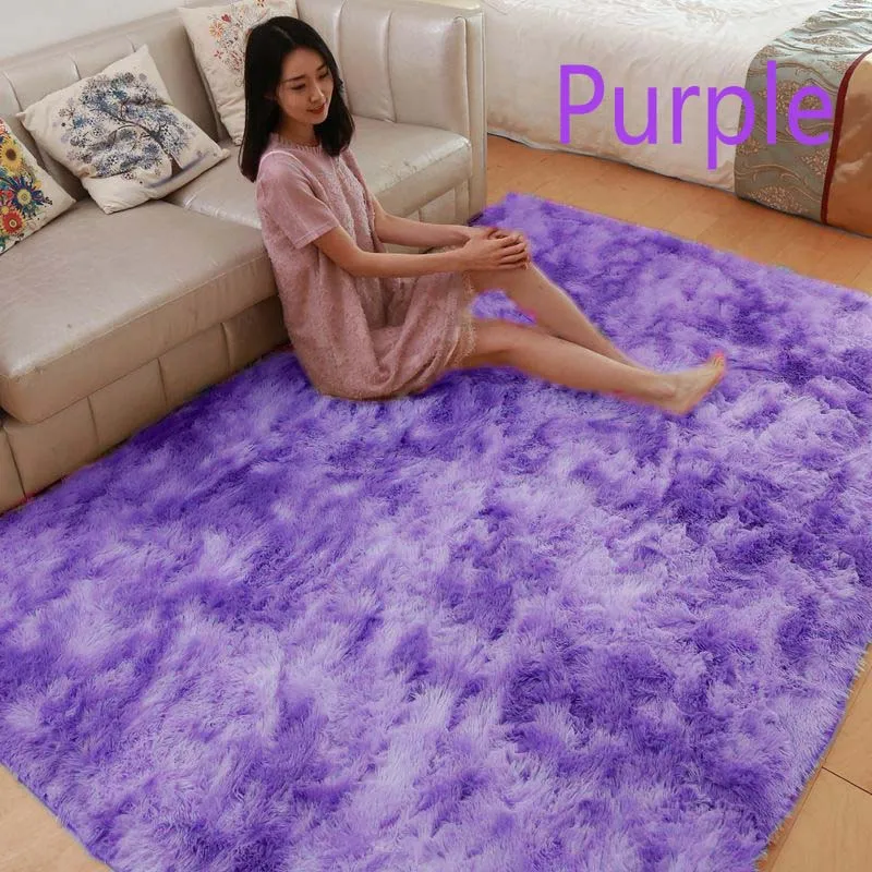 Purple Плюшевые ковры для гостиной мягкий пушистый домашний декор лохматый ковер спальня Диванный кофейный столик коврик для гардеробной коврик - Цвет: Purple