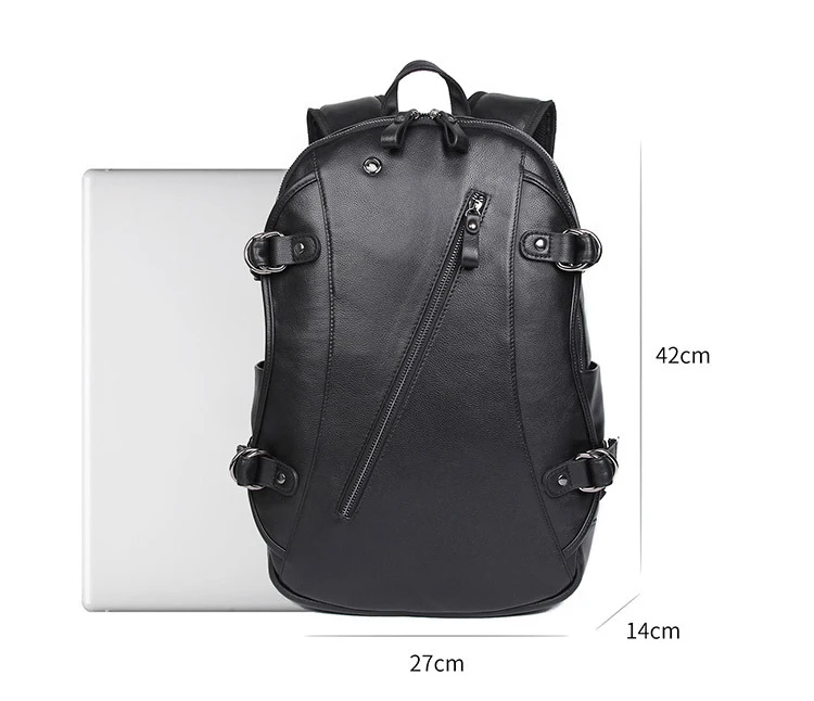 MAHEU 15,6 дюймовый рюкзак для ноутбука с разъемом USB и разъемом для зарядки из натуральной кожи, черный рюкзак для мужчин, мужской рюкзак для улицы