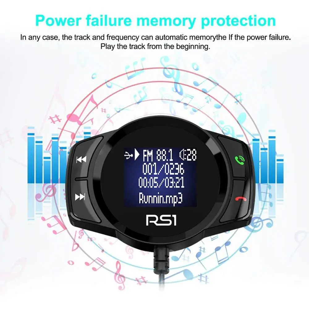 1,5 Дюймовый экран беспроводной Bluetooth автомобильный комплект MP3-плеер Автомобильный USB музыкальный автомобильный fm-передатчик с ручным бесплатным звонком двойной зарядное устройство USB