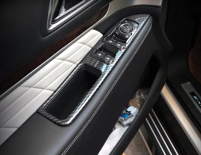 Стеклоподъемник переключатель панель Крышка Накладка для Ford Explorer ABS углеродного волокна зерна автомобиля аксессуары для укладки