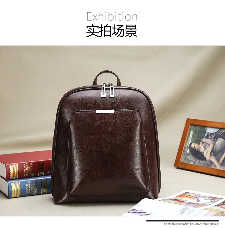 Backpack2020 чистый цвет стиль все-ПУ ретро колледж воздушный рюкзак, большой емкости классический модный рюкзак