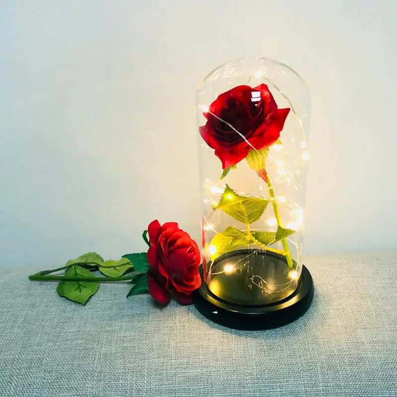20LEDCopper проволочный светильник, стеклянный купол, деревянная основа, ночник, сказочный цветочный светильник, деревянная основа, струнный светильник, подарок, украшение на год