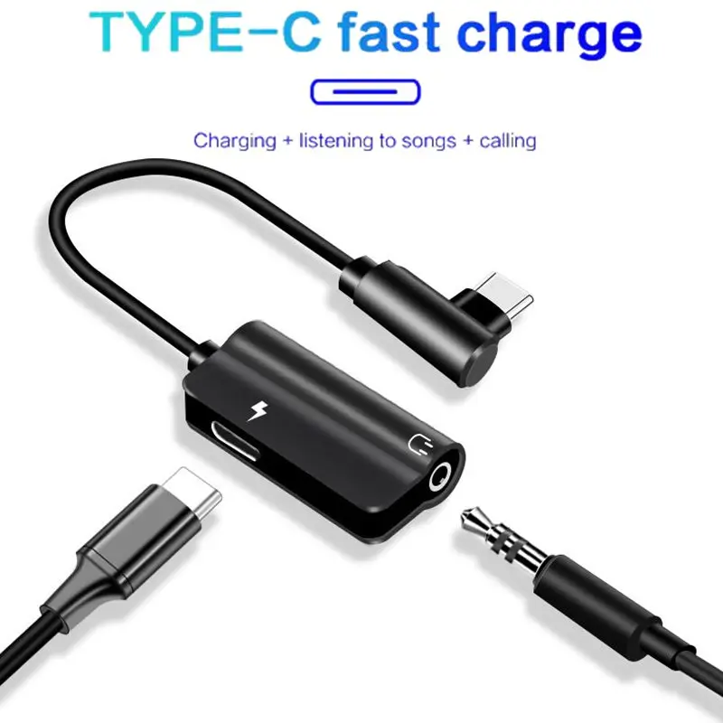 

USB Type C To 3.5mm Earphone Jack Adapter For Xiaomi Huawei P20 Pro Aux Audio Cable Headphone Charger Charging USB-C Converter
