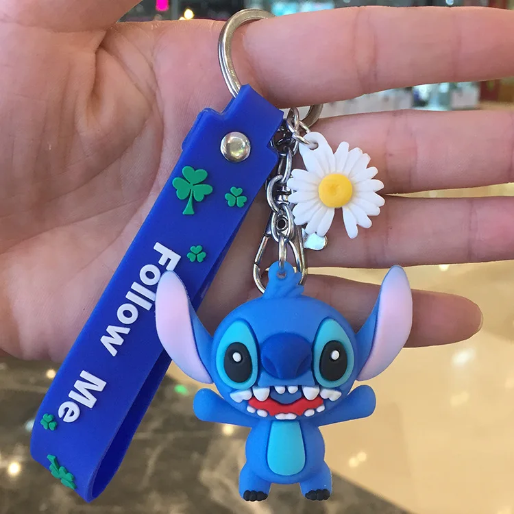 Disney Stitch Keychain Variety of Cartoon Lilo & Stitch Cute Doll Keyring Fashion Couple Bag Ornament Key Chain Car Pendant Gift