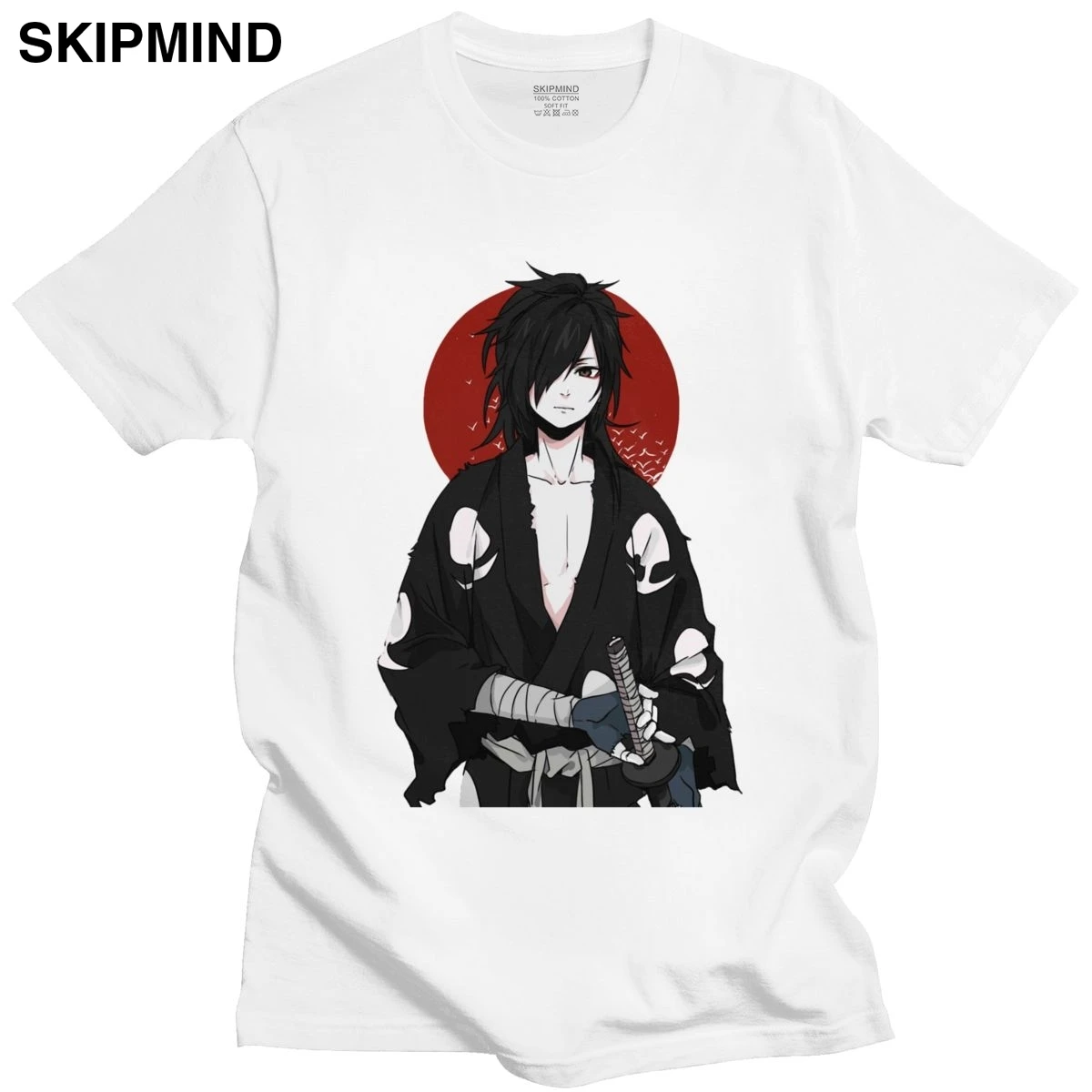 Крутая футболка Dororo Hyakkimaru манга мужские летние футболки с коротким рукавом мечом