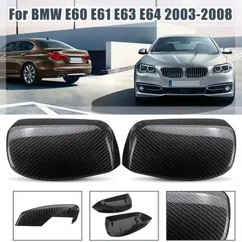

Pair Side Rear Mirror Case Carbon Fiber Mirror Cover Replacement For BMW E60 E61 E63 E64 2003 2004 2005 2006 2007 2008 ERG927795