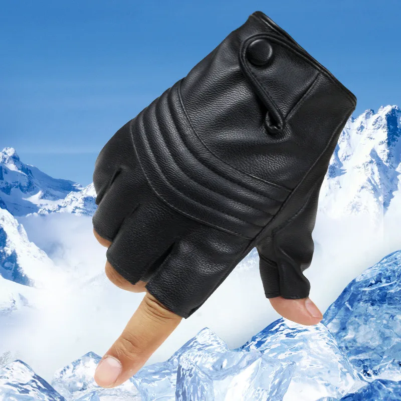 Longkeperer Лидер продаж Модные мужские кожаные водительские перчатки из искусственной кожи высокого качества фитнес с половиной пальца