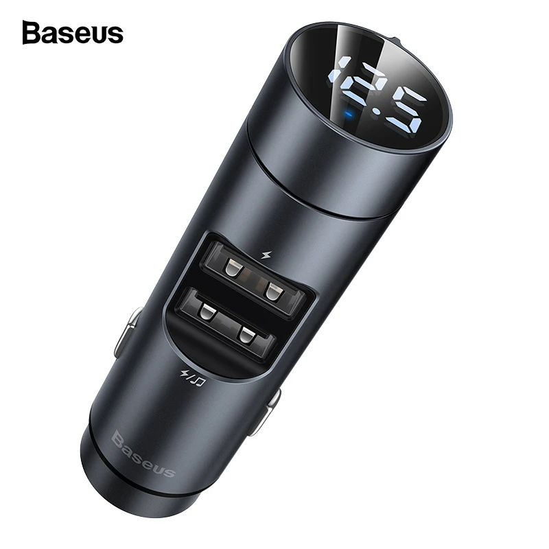 

Baseus Car Charger Bluetooth Wireless FM Transmitter Modulator 3.1A Dual USB Car-Charger Mobile Phone Charger For iPhone Samsung