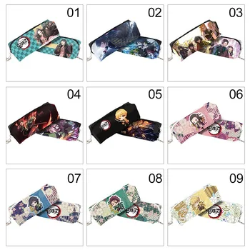 

Anime Demon Slayer Kimetsu No Yaiba PU Purse Pencil Case Zipper Makeup Bag Pen Stationery Bag