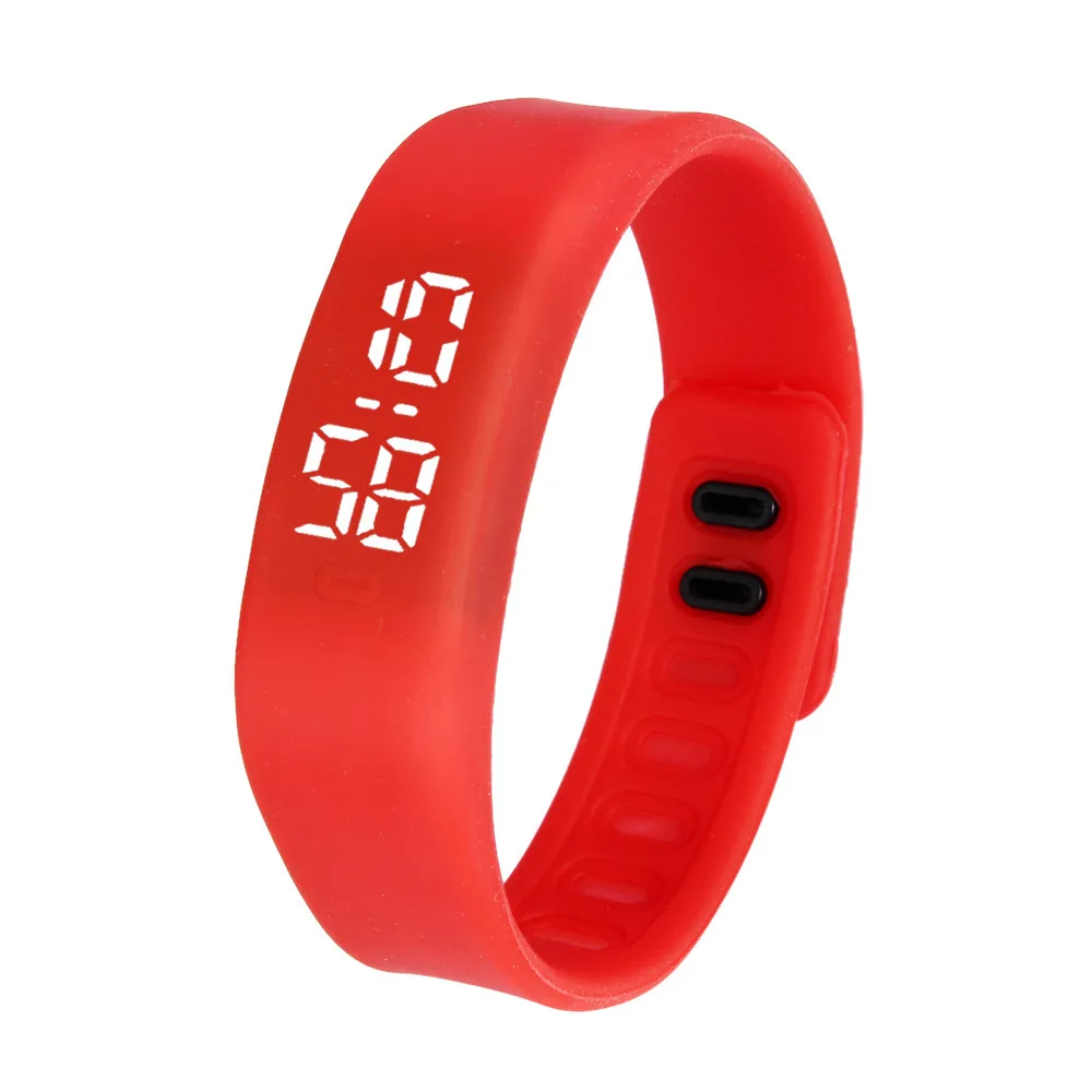 Светодиодный спортивные часы для бега Дата резиновый браслет цифровые силиконовые цифровые наручные часы для девочек электронные уличные спортивные#916