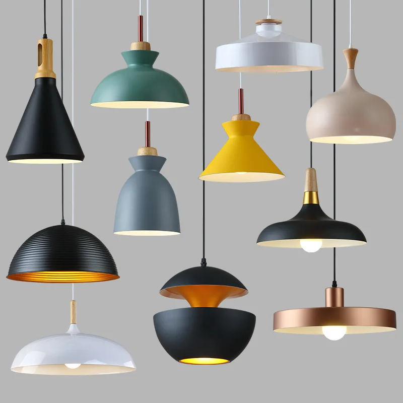 

Northern European-Style Restaurant Light Modern Minimalist Office Chandelier Aluminum Single-head Small Droplight Three Head Ind