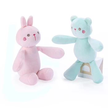 

Newborn Baby Soothing Appease Sleeping Plush Toys Animsl bear Bunny Rabbit Handing Rattles Doll Toys