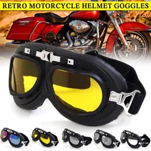 Универсальные мотоциклетные очки, очки, винтажные, шлем, очки, байкер, ATV, Велоспорт, лыжные Солнцезащитные очки для мужчин и женщин