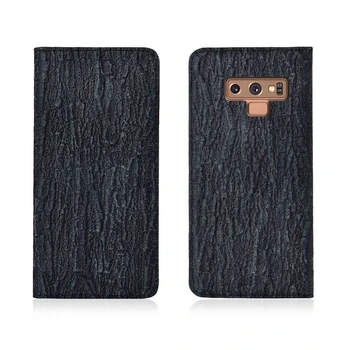 

Bark Pattern Genuine Leather Magnetic Flip Phone Case For Samsung Galaxy Note 9/Samsung Galaxy Note 8 Phone Cover Card Holder