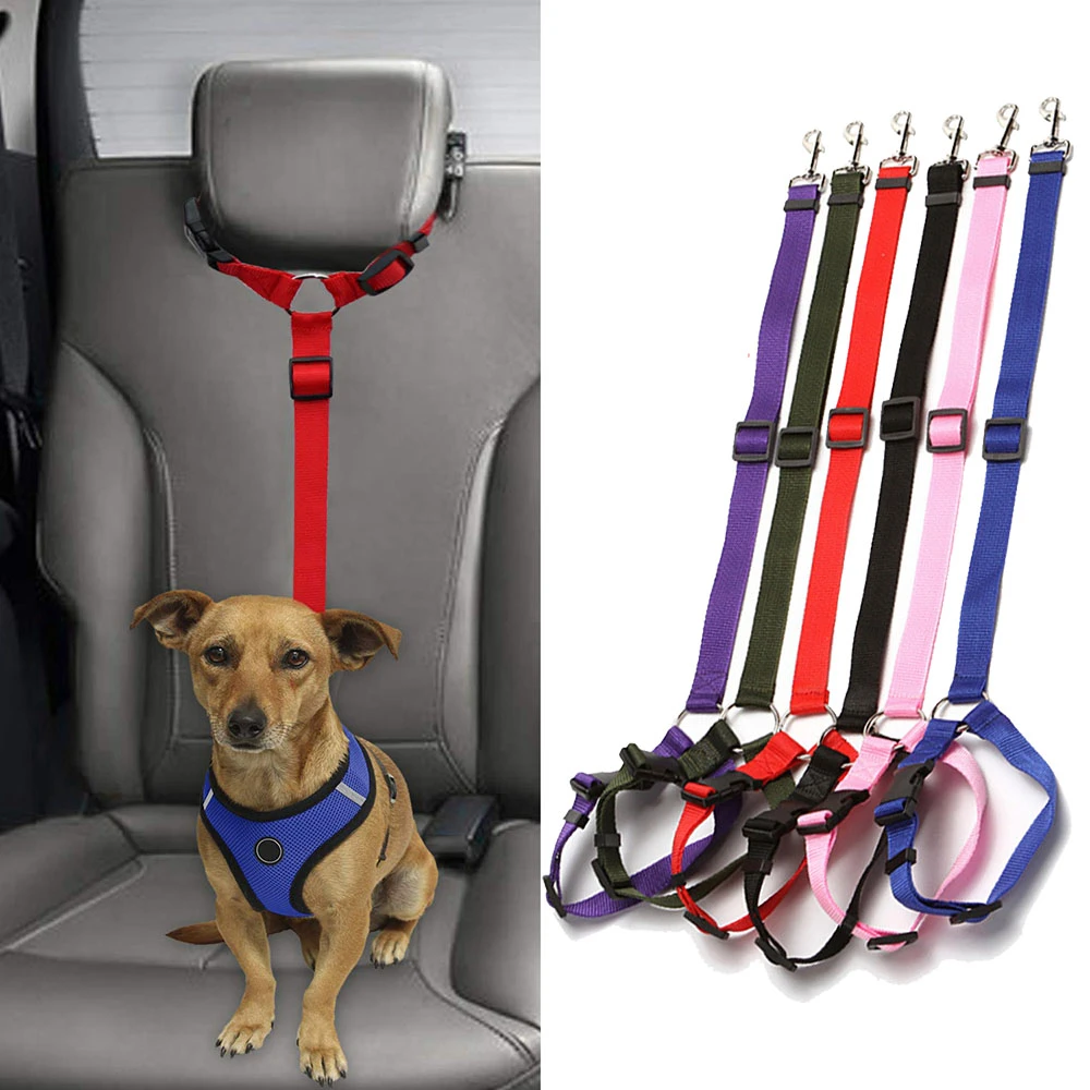Harnais De Securite Pour Chien Et Chat Produits Pour Animaux De Compagnie Pratique Et Universel Reglable Ceinture De Securite Pour Voiture Harnais Laisse Chiot Voyage Clip Laisse Aliexpress