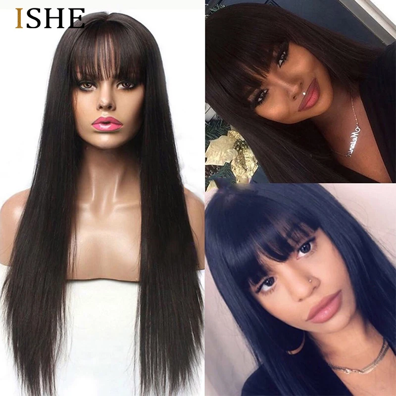 Парик челки прямые человеческие волосы предварительно выщипанный парик 13x6 на