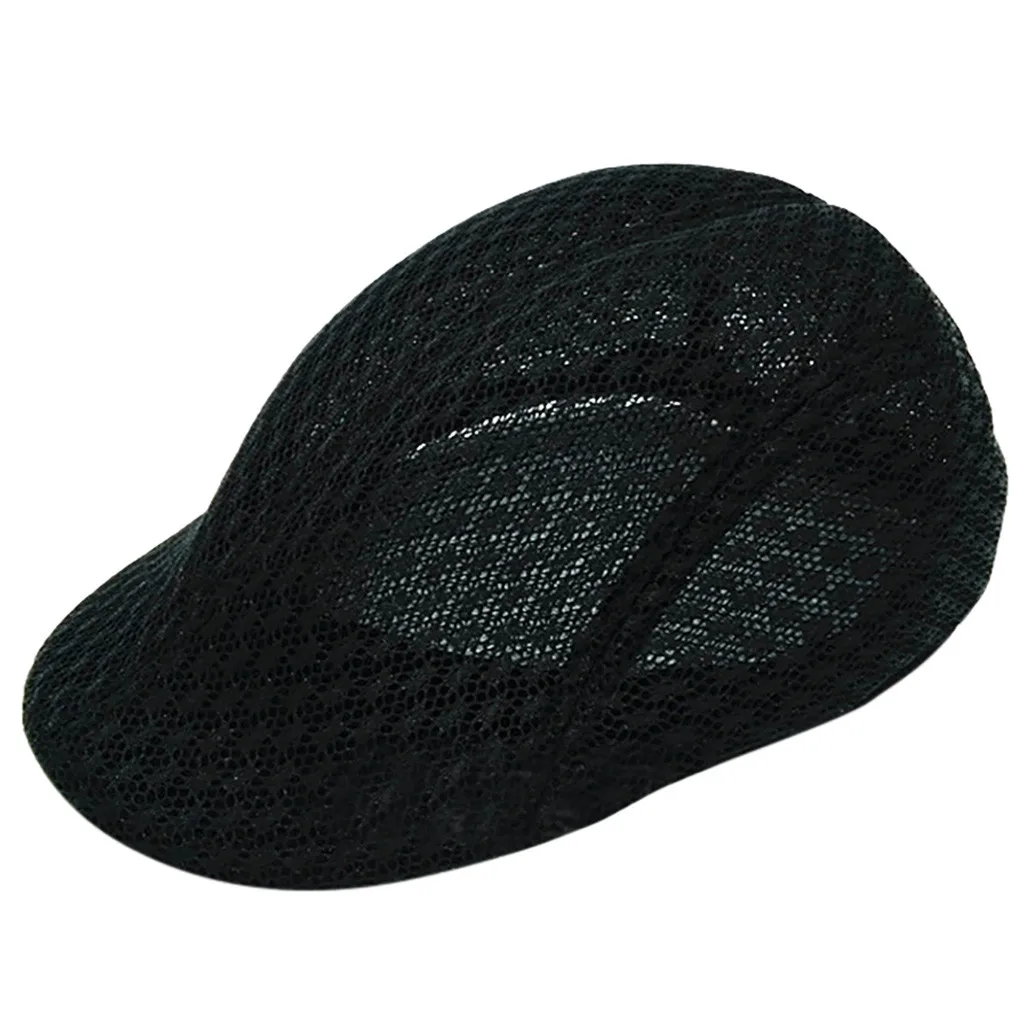 

Autumn Men Cap Beret Men's Linen Berets Autumn New Comfortable Breathable Mesh Cap Sun Hat Free Shipping #D8