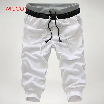

Spring Summer Mens New Harem Trousers Shorts Patchwork Drawstring Shorts Capri Jogger Shorts