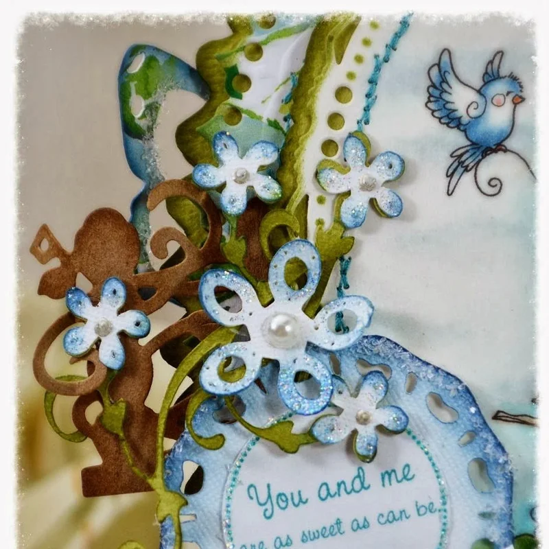 Высечки с цветочным квадратным узором для изготовления открыток высечки