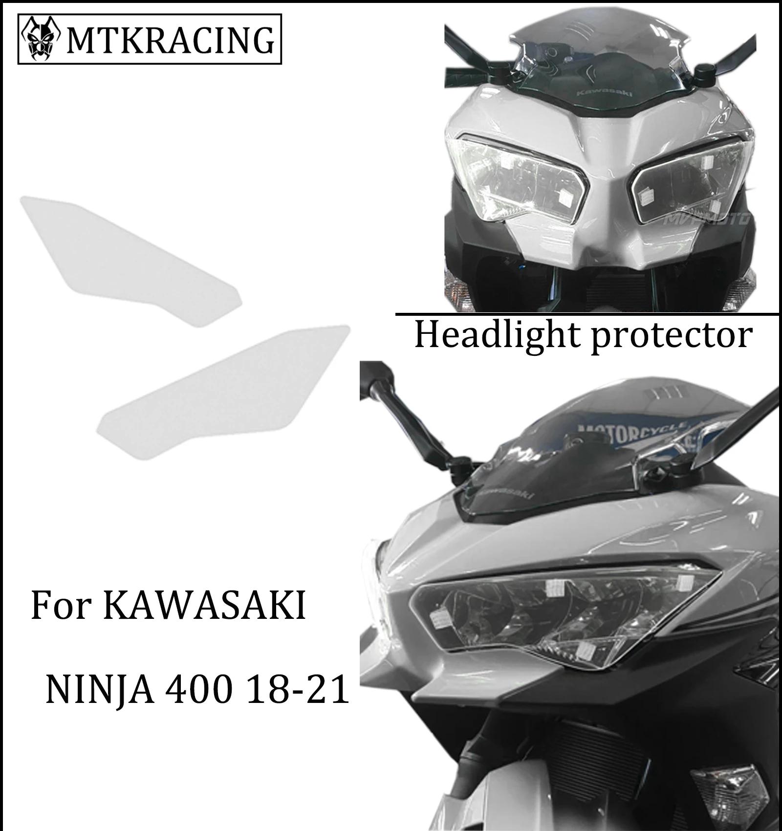 MTKRACING FOR KAWASAKI NINJA 400 NINJA400 2018 2021 NINJA 650 NINJA650 2020 2021 Headlight cover screen & Ornamental Mouldings| - AliExpress