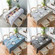 PVC Table Cloth Waterproof Table Cover Cloths Rectangular Plastic Dinner Oilcloth Tablecloth Plaid Pattern Coffee Table Mat