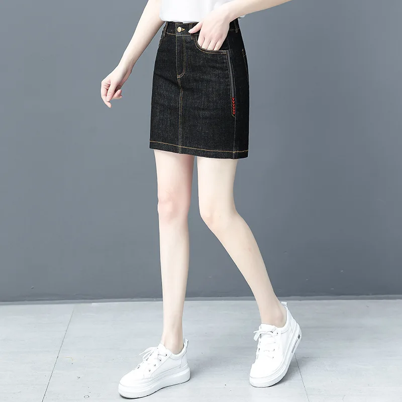 

2020 spring and summer office lady plus size cotton brand female women ladies girls Denim skirts clothing