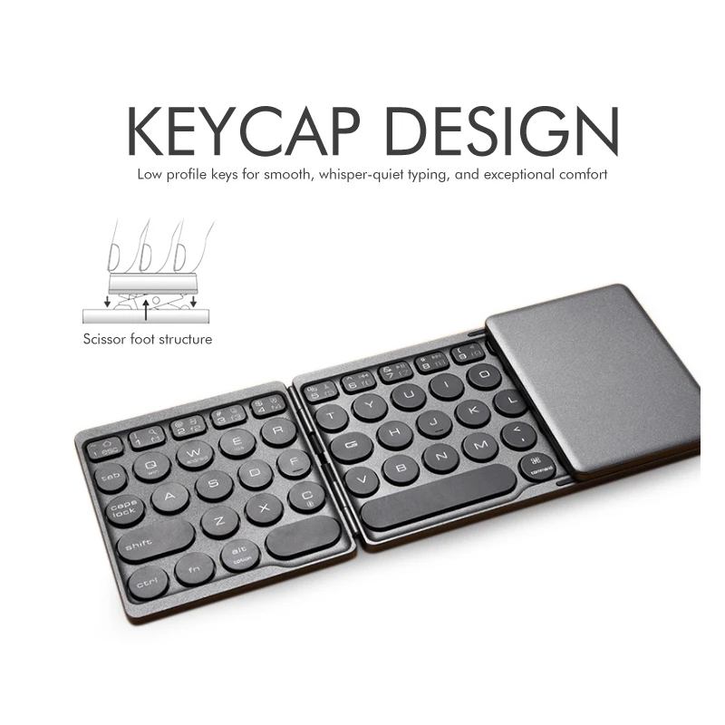 Мини Портативная Складная Bluetooth клавиатура, карманный размер, складная беспроводная маленькая и тонкая клавиатура для планшета/iPad/смартфона