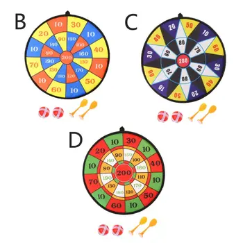 

1set Darts Plate Flocking Dart Board Children Cave Sports Toy Double Target Game