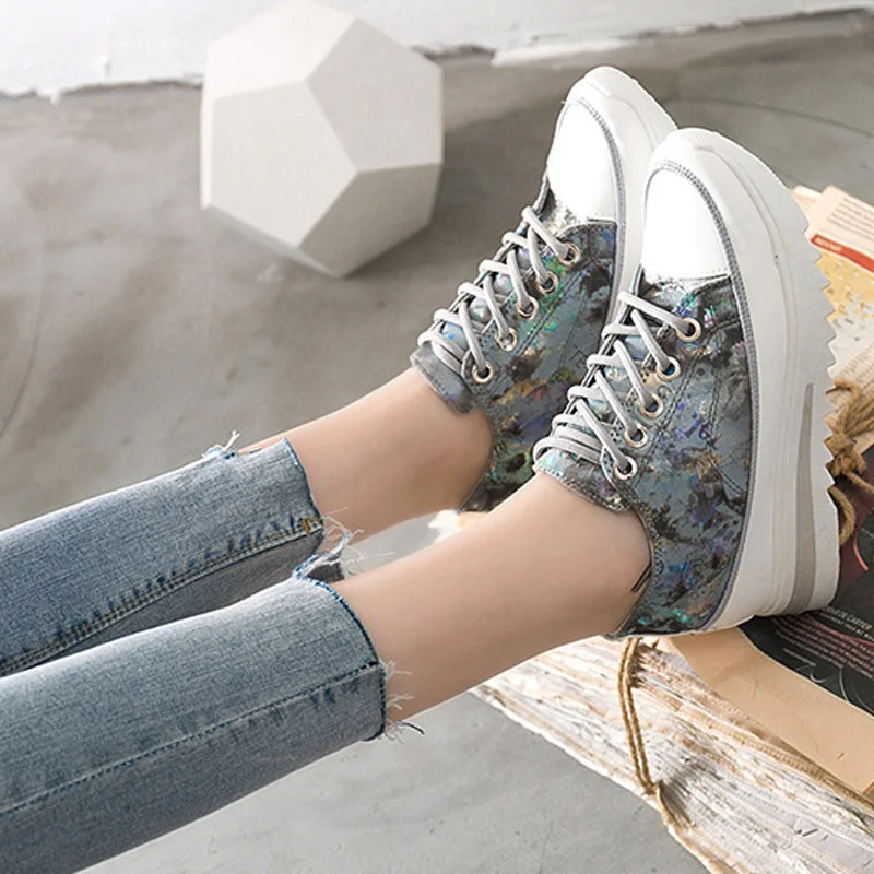 Women Sneakers Platform Running Shoes Brand Women Shoes Lace Up Flowers Basket Shoes Woman Vulcanized Shoes Footwear Trainers