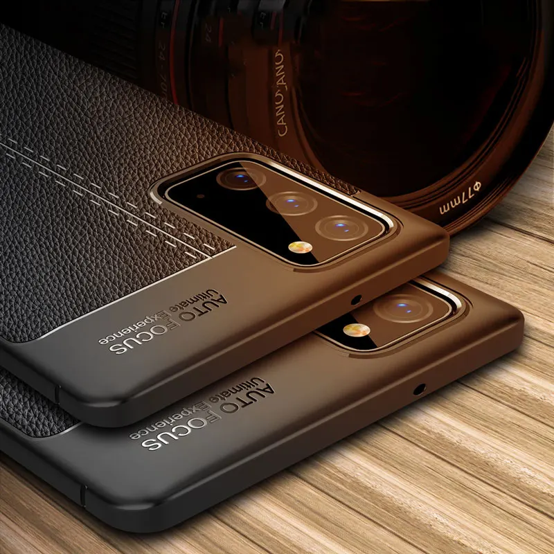 Ударопрочный чехол для Samsung Galaxy Note 20 Ультра кожаный мягкий защитный бампер