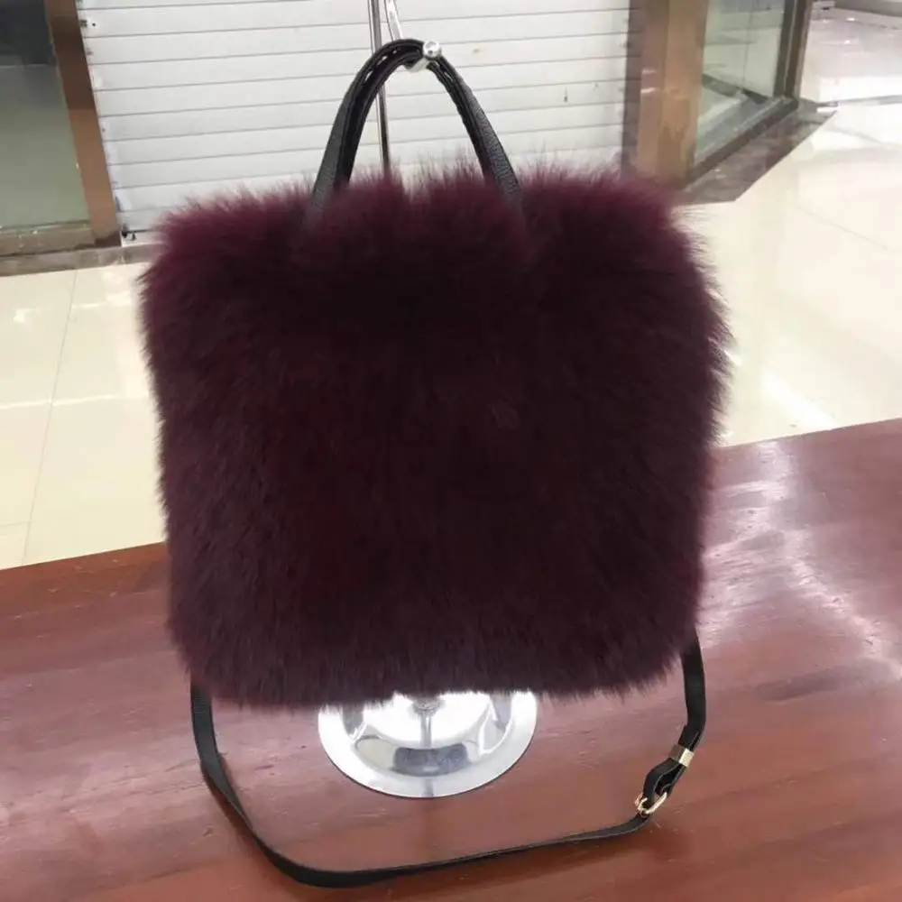 Сумка из натурального Лисьего меха/сумки из лисьего меха - Цвет: fox fur