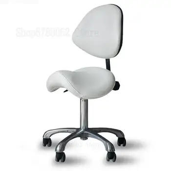 

Standard Dental Mobile Chair Saddle Doctor's Stool PU Leather Dentist Chair Spa Rolling Stool with Back Support for Beauty
