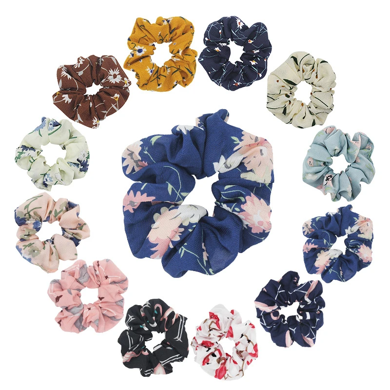 

Hair Bands Girls Hair Ties Elastic Headband Dot Plaid Scrunchies Vintage For women Striped Hair Accessories Stretch 1Pc