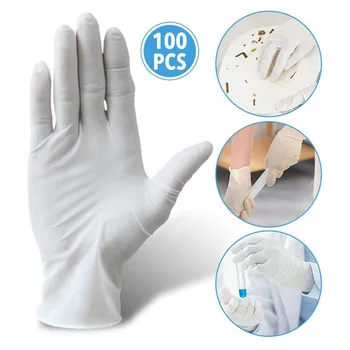 

100pcs/lot Latex Gloves Outdoor Camping Household Universal Cleaning Work Finger Gloves Protective Food Safety Health