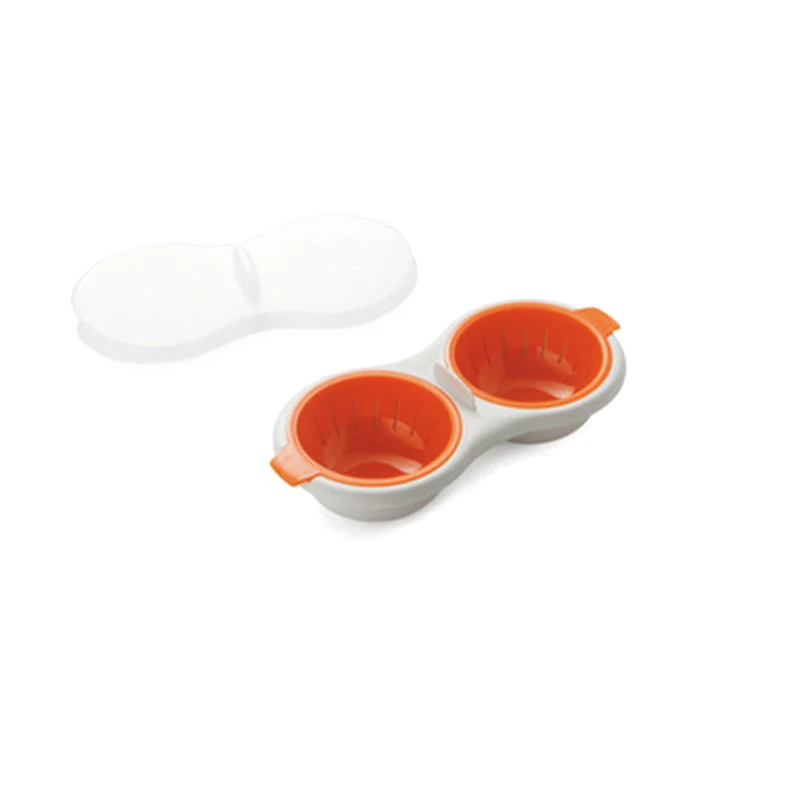 Микроволновая печь яичный Браконьер пищевая посуда двойная чашка яичный котел кухонная Пароварка набор яиц для массажа яйцеварка кухонные аксессуары - Цвет: orange