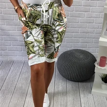 Женские шорты для йоги для тренажерного зала фитнеса тренировок одежда пуш-ап Леггинсы Шорты Байкер атлетические листья Компрессионные спортивные штаны