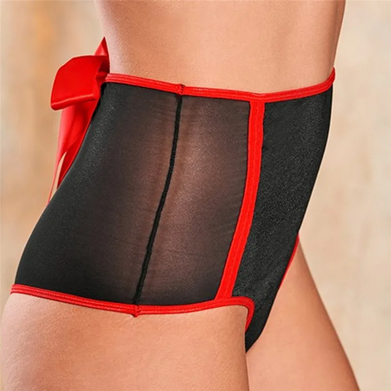 Christmas Sexy Women Lingerie Hot Exotic Bra Set Red Sleepwear Costume Underwear Female Hollow Out Transparent Babydoll 30N08 (6)