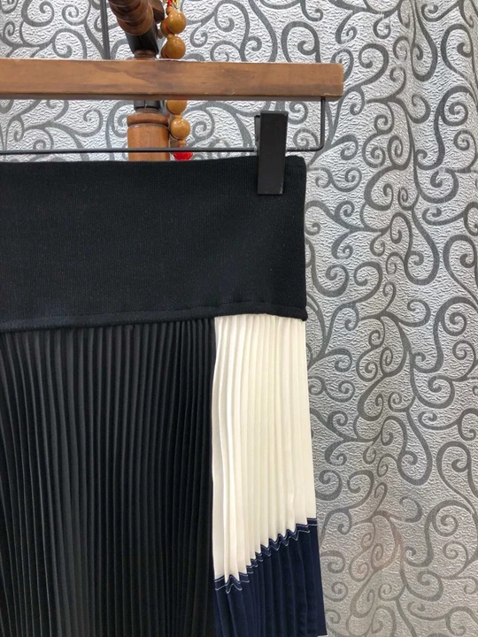 Ранняя осень г. Новая женская юбка с эластичной резинкой на талии, со складками, подходящая по цвету и Лоскутная юбка длиной до середины голени 817 г