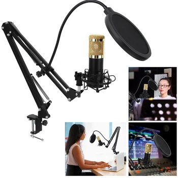 

Aluminum Alloy BM-800 Condenser Microphone Recording Studio Broadcast Recording with Frame Kit for studios radio stations