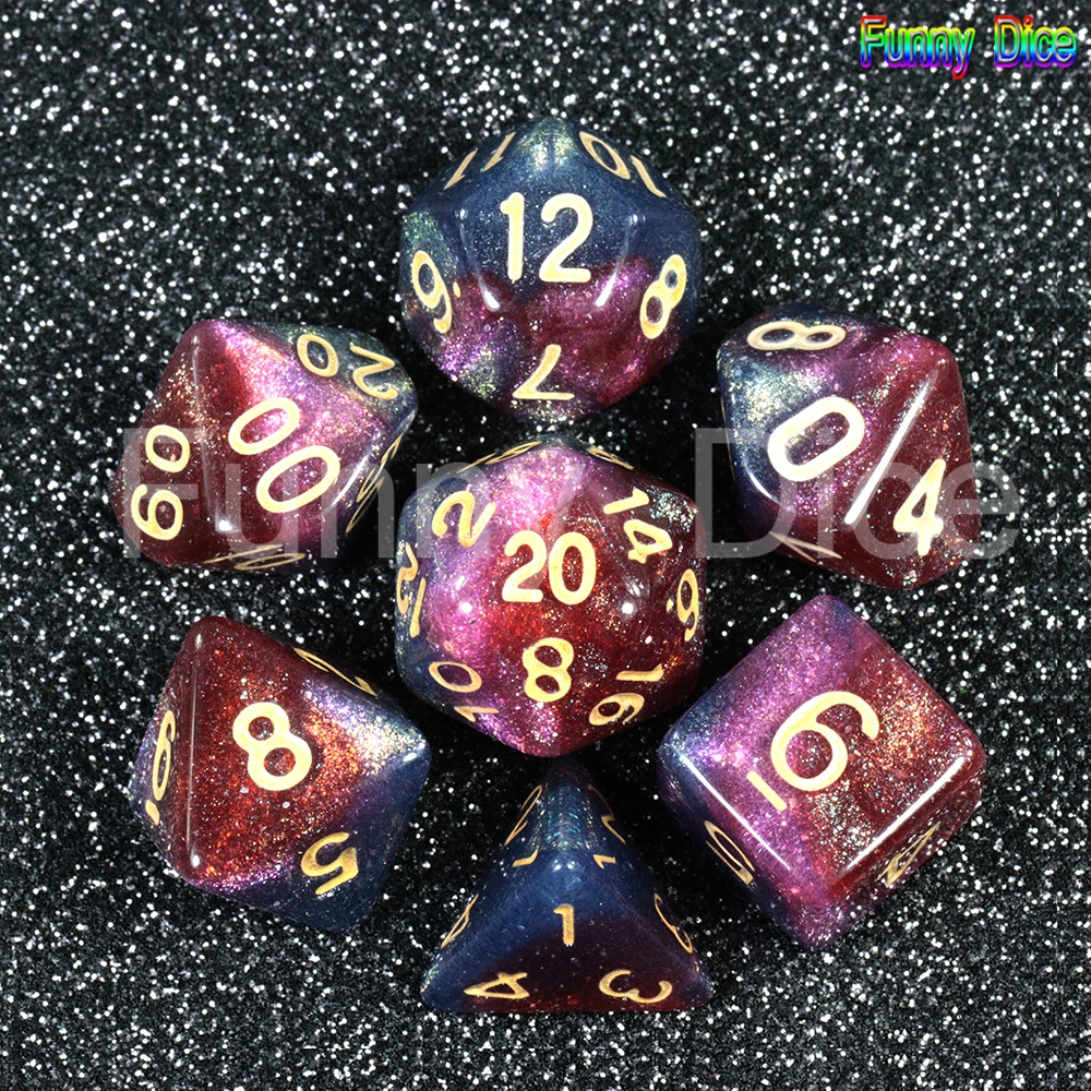 Horsehead Nebula Amazing Effect Dice Set with Dice Box Starry Stars Galaxy Dice 7Pcs DnD RPG Games Gift Christmas gift - Цвет: Horsehead Nebula