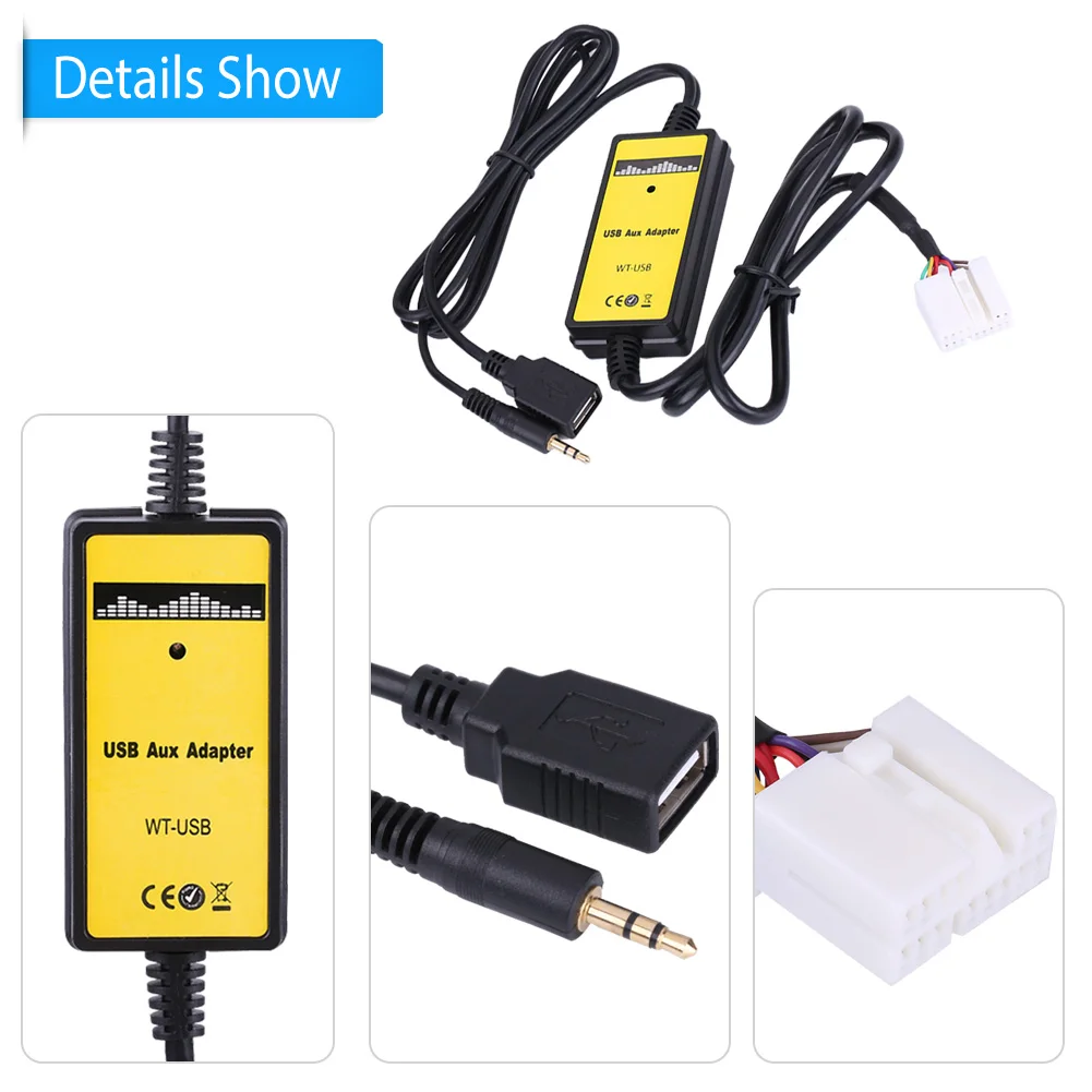 Автомобильный адаптер автомобильное аудио MP3 плеер Интерфейс USB AUS кабель MP3/WMA декодер доска аудио 3,5 мм смены для Honda Accord Civic Odyss