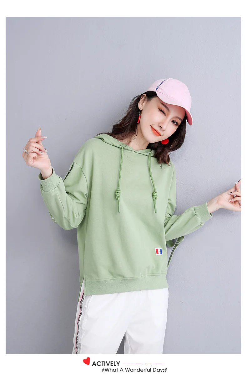 Sudaderas mujer розовый осенне-зимний бандажный свитшот с буквенным принтом на спине женская уличная одежда Свободная Женская одежда Moletom