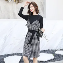 2020 Dress Suit-dress Coarse Tweed Camisole Split Joint Skirt Rendering Unlined Upper Garment Long Dress Two Paper Suit Women 2020 Dress Suit-dress Coarse Tweed Camisole Split Joint Skirt Rendering Unlined Upper Garment Long Dress Two Paper Suit Women