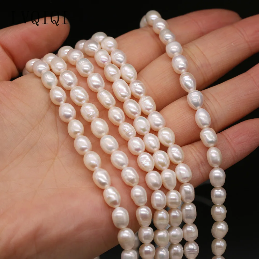 Natural freshwater pearl beads rice shape loose beads for making jewelry DIY bracelet necklace accessories
