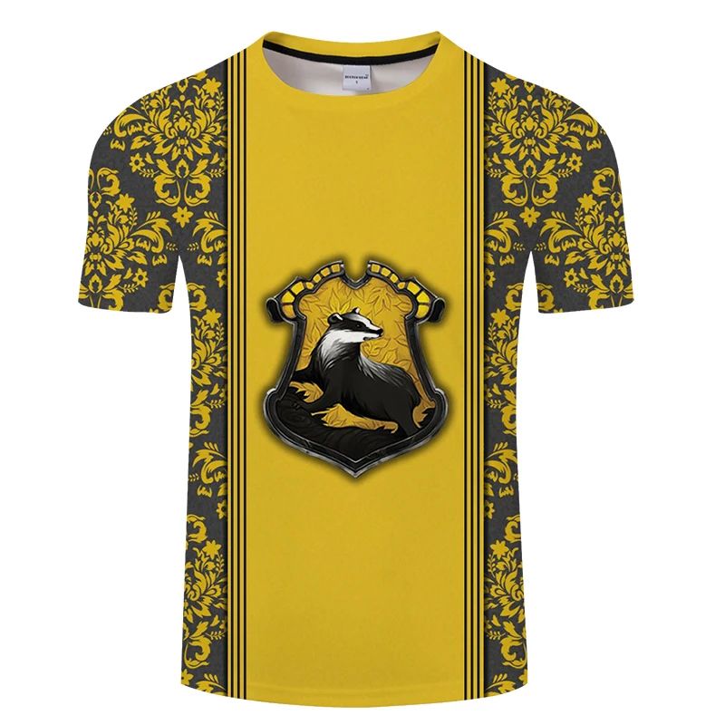 TXKH3197(Asian Size) Hufflepuff фильм Дизайн 3D печатных футболка для мужчин короткий рукав Футболка уличная Летняя топы 3D футболка Homme бренд Прямая поставка - Цвет: TXKH3197(Asian Size)